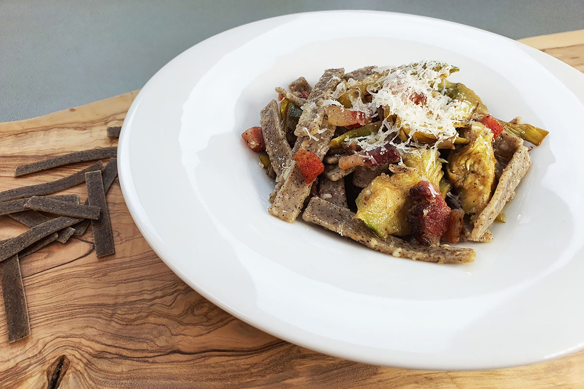 pizzoccheri piatto laziale carciofi guanciale Elisa Valtolina - Elisa Valtolina - Ricette Pizzoccheri